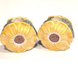 Vintage Figural Sunflower Candleholders, Set of 2 Made in Japan